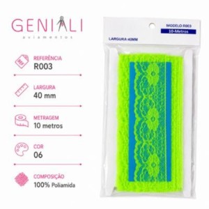 RENDA R003 40MM 10M 02 VERDE NEON