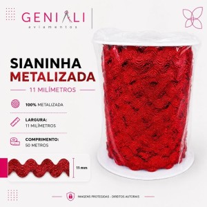 SIANINHA 11MM METAL 145 VERMELHO 50M