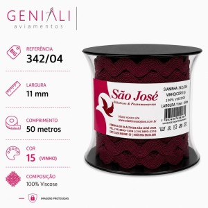 SIANINHA 11MM 15 VINHO 342/04 50MTS