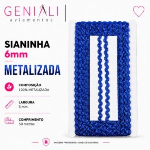 SIANINHA 6MM METALIZADA 207 ROYAL 50M