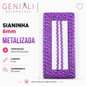 SIANINHA 6MM METALIZADA 164 LILAS 50M