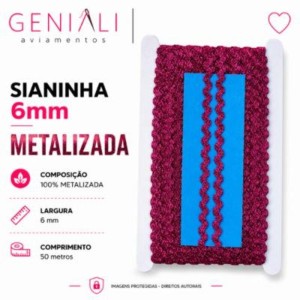 SIANINHA 6MM METALIZADA 312 PINK 50M