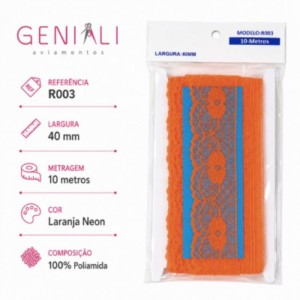 RENDA R003 40MM 10M 523 LARANJA
