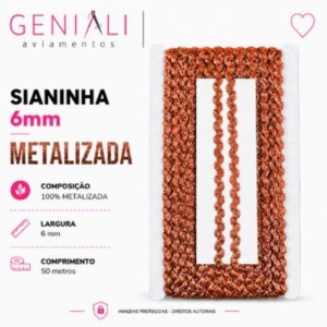 SIANINHA 6MM METALIZADA 523 COBRE 50M