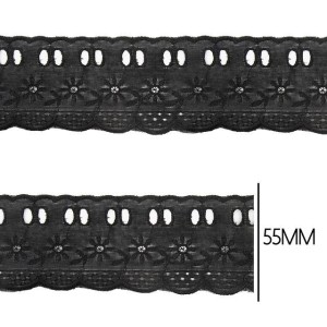 BORDADO C PF CTL 72 310 PRETO 5,5CM