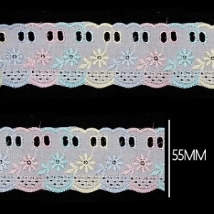 BORDADO C PF MULTICOLOR 5,5CM 13,7M