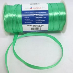FITA CETIM N1 7MM 100M VERDE BANDEI MANT