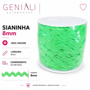SIANINHA 8MM 238 VERDE AGUA 50M CONE