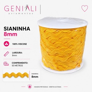 SIANINHA 8MM 110 AMARELO OUR 50M CONE