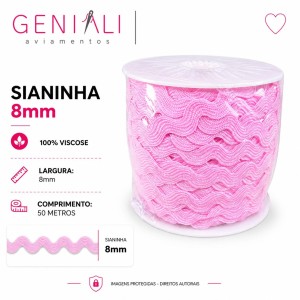 SIANINHA 8MM 132 ROSA BEBE 50M CONE
