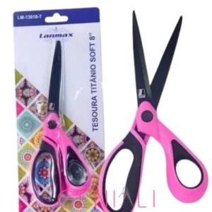 LM-13018-T TESOURA TITANIO SOFT 8 ROSA