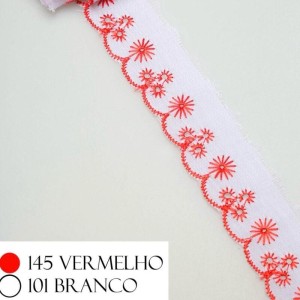 BORDADO CTL61 145/101 VERMELHO BCO 2,5CM