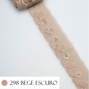 BORDADO 2,5CM 298 BEGE ESCUR CTL61 13,7M