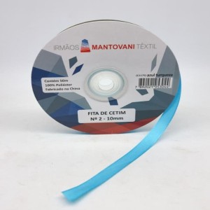 FITA CETIM N2 10MM 50M TURQUESA MANTOVAN