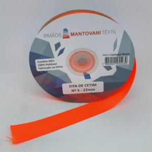 FITA CETIM N5 22MM 50M LARANJA NEON MANT
