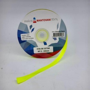 FITA CETIM N2 10MM 50M AMARELO NEON MANT