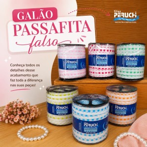 Galão Passafita Falso 100 metros - - Peruch 16mm - Diversas Cores
