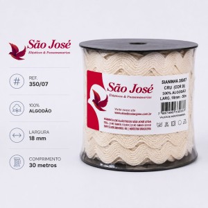 SIANINHA DE ALGODAO CRU 350/07 18MM 30M