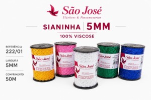 Sianinha 5mm São José Fina Rolo c/ 50mts Ref.222/01 – Diversas Cores
