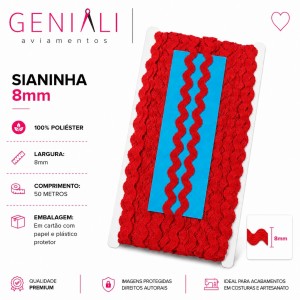 SIANINHA 8MM 145 VERMELHO 50M - NYBC