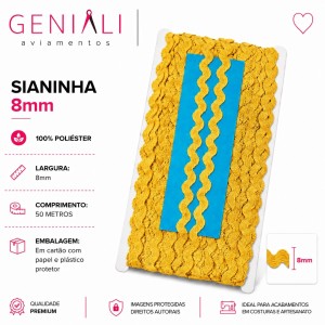 SIANINHA 8MM 110 AMARELO OURO 50M - NYBC