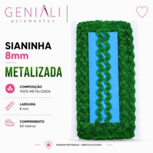 SIANINHA 8MM METALIZADA 540 BANDEIRA 50M