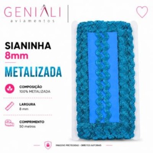 SIANINHA 8MM METALIZADA 199 TURQUESA 50M