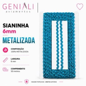 SIANINHA 6MM METALIZADA 199 TURQUESA 50M