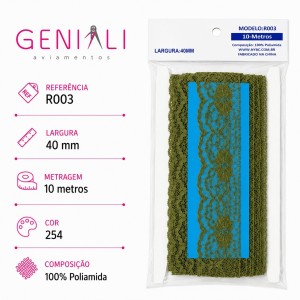 RENDA R003 40MM 10M 254 VERDE OLIVA